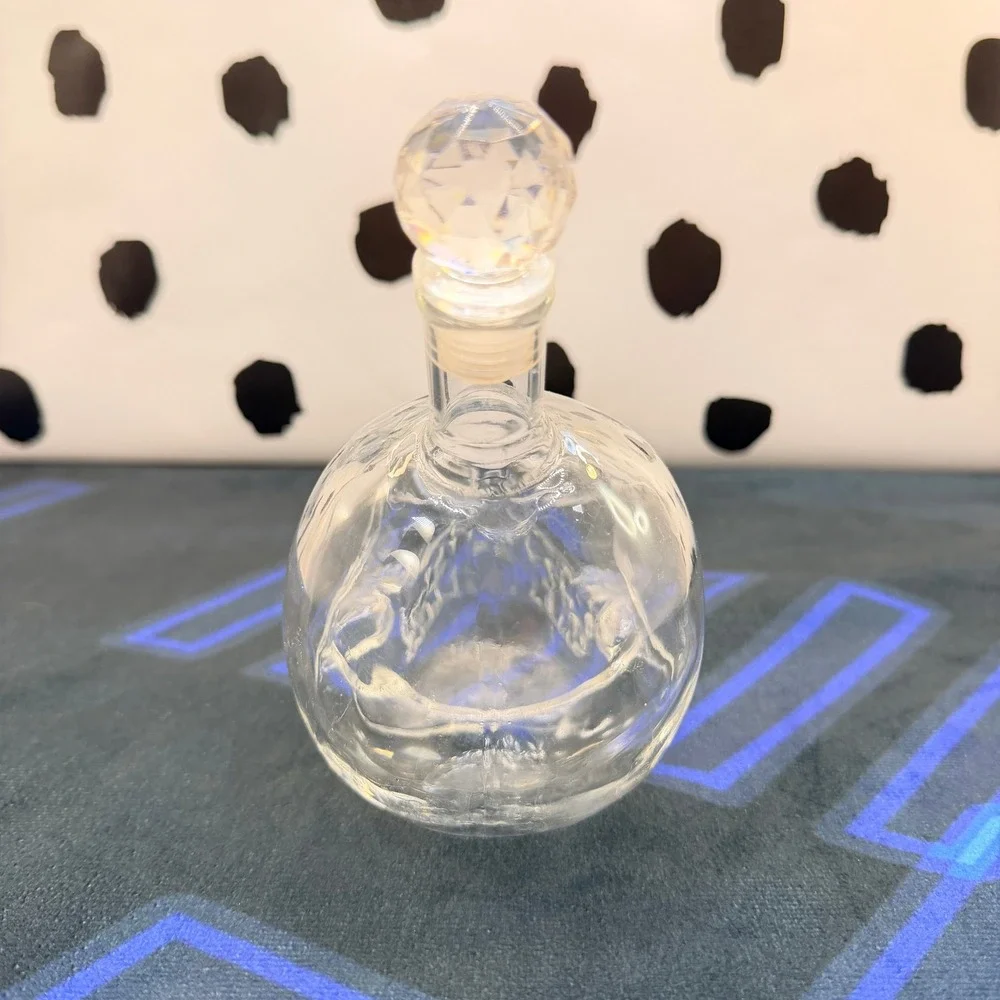 Glass Skull Decanter Bottle Stopper Barware Halloween Skeleton Spirits